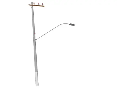 Concrete Lamp Post - Light Pole - Light Post - Street Light 35 3D model