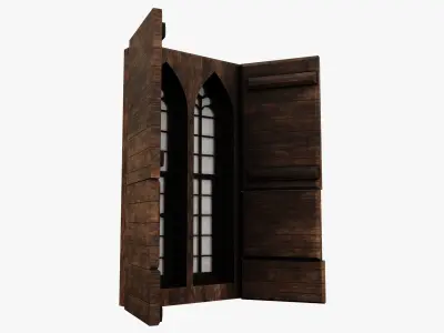 Medieval window Low-poly 3D model