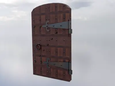 Old Wood Door Low-poly 3D model