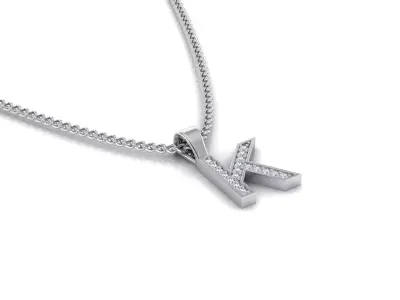 Pendant K letter with lights 3D print model