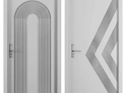 Entrance door set129 3D model