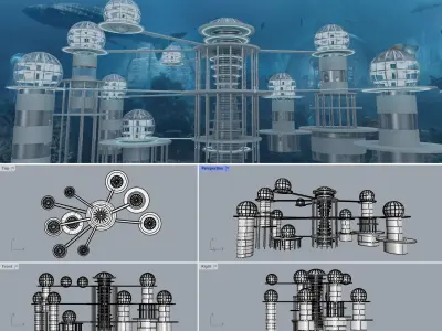 Futuristic Underwater City 3D model