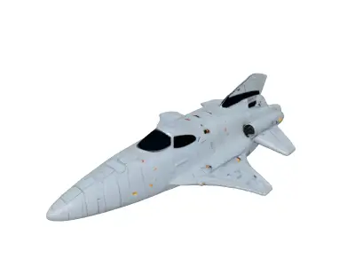 SciFi Starship Explorer White Variant Low-poly 3D model