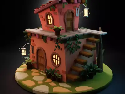 Fantasy Cartoon House 2 Low-poly 3D model