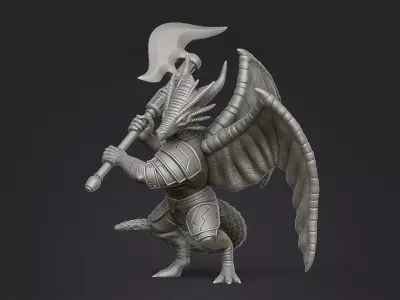 SciFi Dragonkin Miniature 3D print model