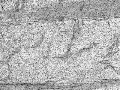Huge Smooth Cliff Wall Scanned Drone PBR Low-poly 3D model