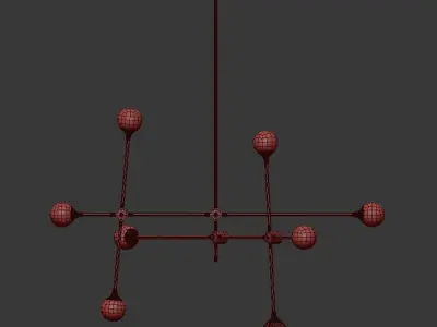 Baton Chandelier Large 3D model
