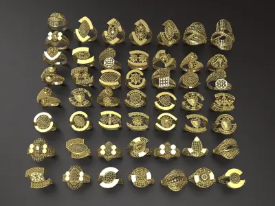 50 rings beautiful light weight  ring  2g new ring 3D print model