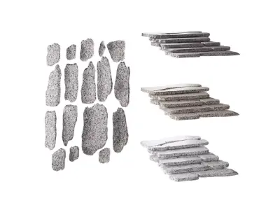 Granite steps 3D model