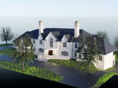 Mega Mansion Low-poly 3D model