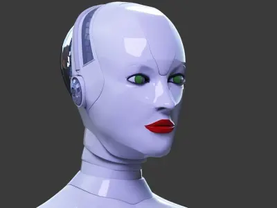 Robot 6 female with eyes 3D model