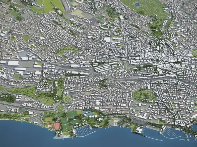 Lausanne Low-poly 3D model