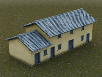 Rural Self-built Residence House   Low-poly 3D model