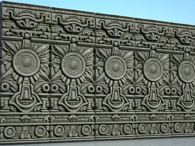 High poly Mayan Walls - 240418 3D model
