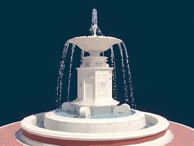Realistic Water Fountain Loop Animation 10 3D model
