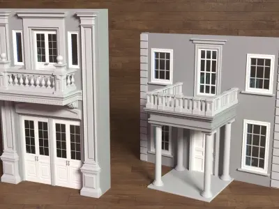 Building Facade Collection 1 - 25 pieces 3D model