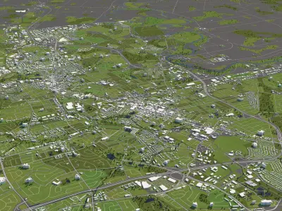 Kitchener Canada 50x50km 3D City Map 3D model