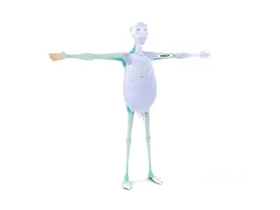 Aqua Alien Character model pack Low-poly 3D model