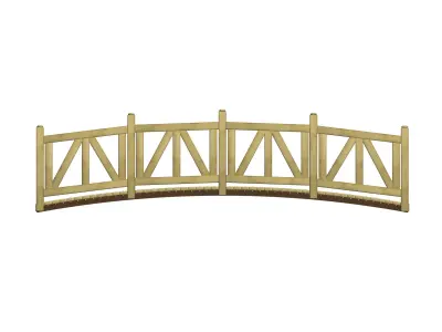 Wooden Bridge Outdoor Environment Furniture 3D model