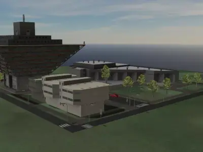 City block Bratislava - LOW POLY Low-poly 3D model