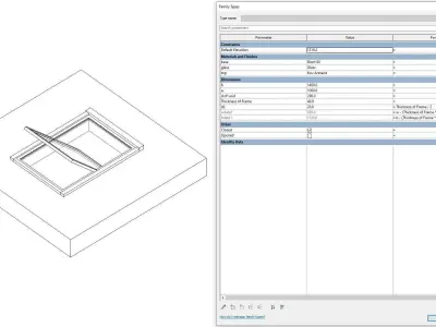Roof Window - Full Parametric Revit Family 3D model
