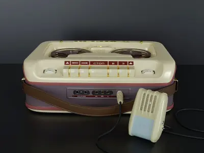 Vintage portable reel to reel tape recorder  3D model