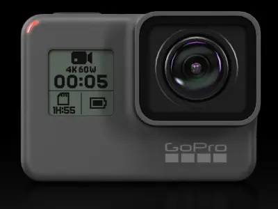 GoPro Hero6 Black action camera Low-poly 3D model