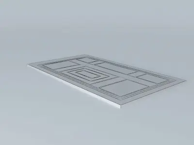 Door wooden floor with four windows 3D model