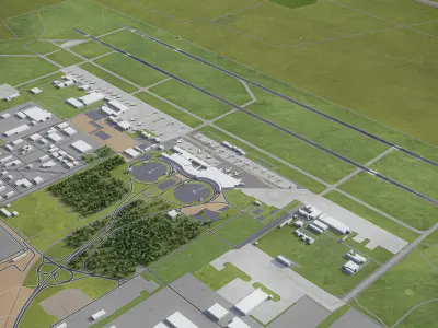 Casablanca - Mohammed V International Airport - CMN Low-poly 3D model