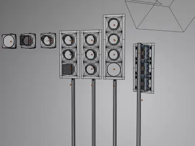 Siemens Helios UK traffic light Low-poly 3D model