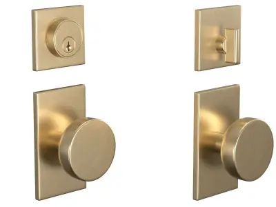 Tumalo Brass Single Square Deadbolt 3D model