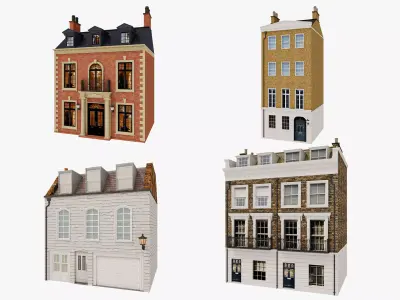 London houses 1 Low-poly 3D model