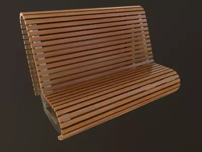 Modern Bench 3D Model AR VR Low-poly 3D model