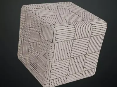 Stylized White Painted Basket Weave Wood PBR Texture