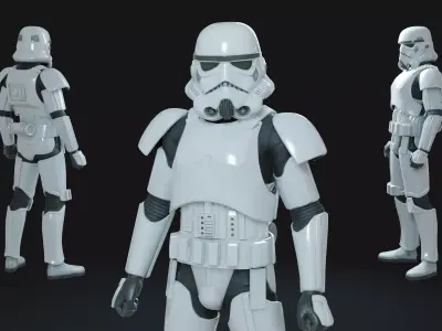 Imperial Stormtrooper Animation-Ready Low-poly 3D model