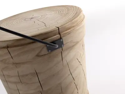 Secchio two wooden buckets with handles 3D model