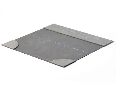 T Crossing 14m x 14m Low-poly 3D model