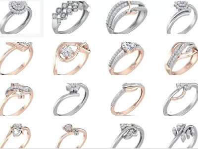 35 Diamond Ring 3dm stl renders details  3D Model Pack