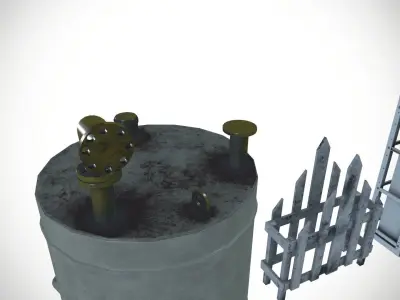 Fire Station Training Assets Low-poly 3D model