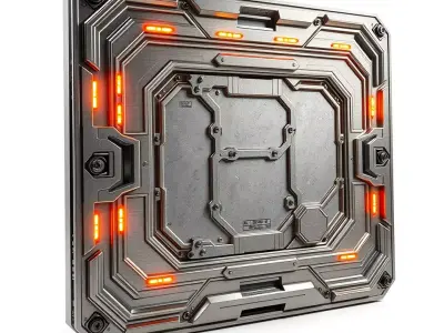 Futuristic Metal Panel with LED Lights Model Pack Texture