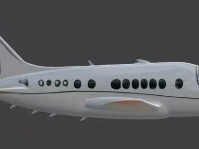 Futuristic Cartoon Passenger Plane 3D Model Low-poly 3D model purchase