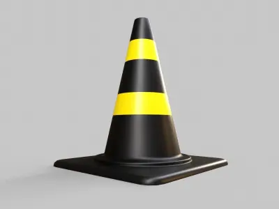  Traffic Cone V1 - 002 Low-poly 3D model