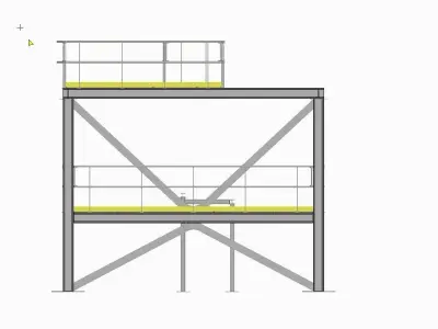 Steel machine platform 3D model
