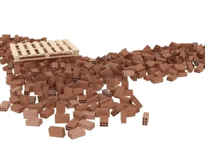 bricks pallet pile 2 3D model