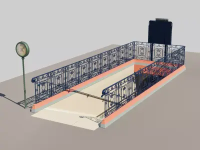 Subway Entrance Low-poly 3D model