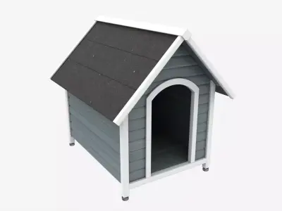 Outdoor Wooden Dog House 3D model