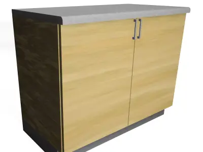 Wide drawer side doors 3D model