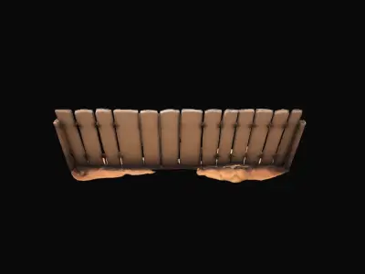  3d High Render Model Metal Barriers In A Desert Landscape 3D model