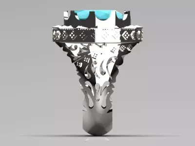 Man ring royal design with turquoise model mr0232 3D print model