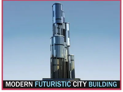 Futuristic Future Modern City Building Skyscraper 25 3D model